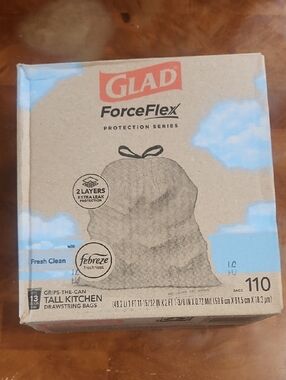 GLAD ForceFlex Tall Kitchen Drawstring Bags with Febreze Freshness - Brown